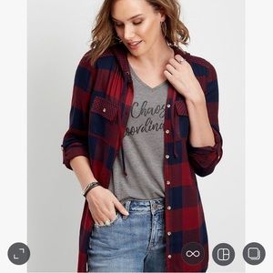 Maurice’s plaid hooded top